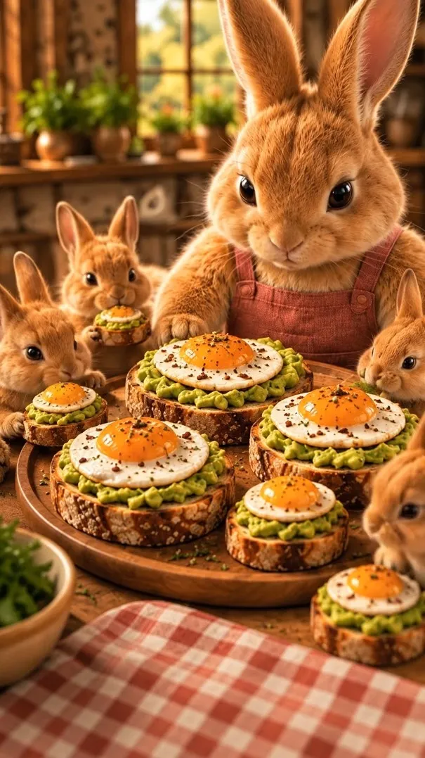 Chef BunBun presenting Avocado Toast