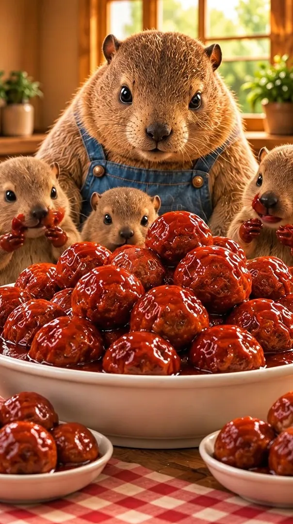 Chef Chubbs presenting BBQ Meatballs