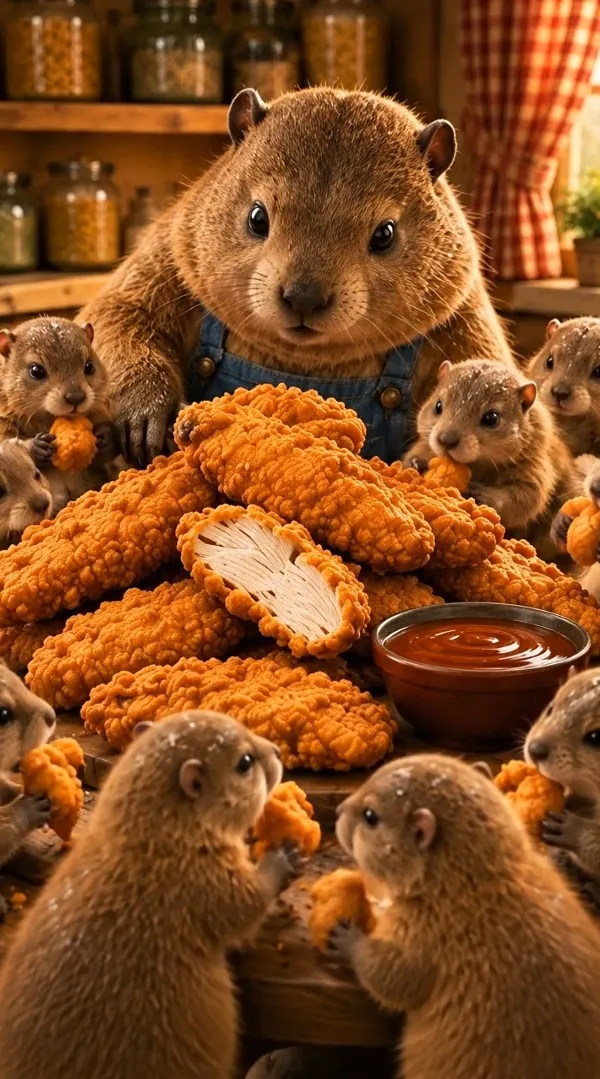 Chef Chubbs presenting Chicken Tenders
