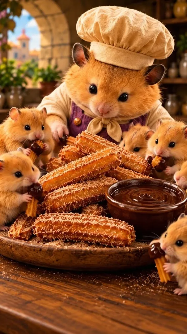 Chef Biscuit presenting Churros