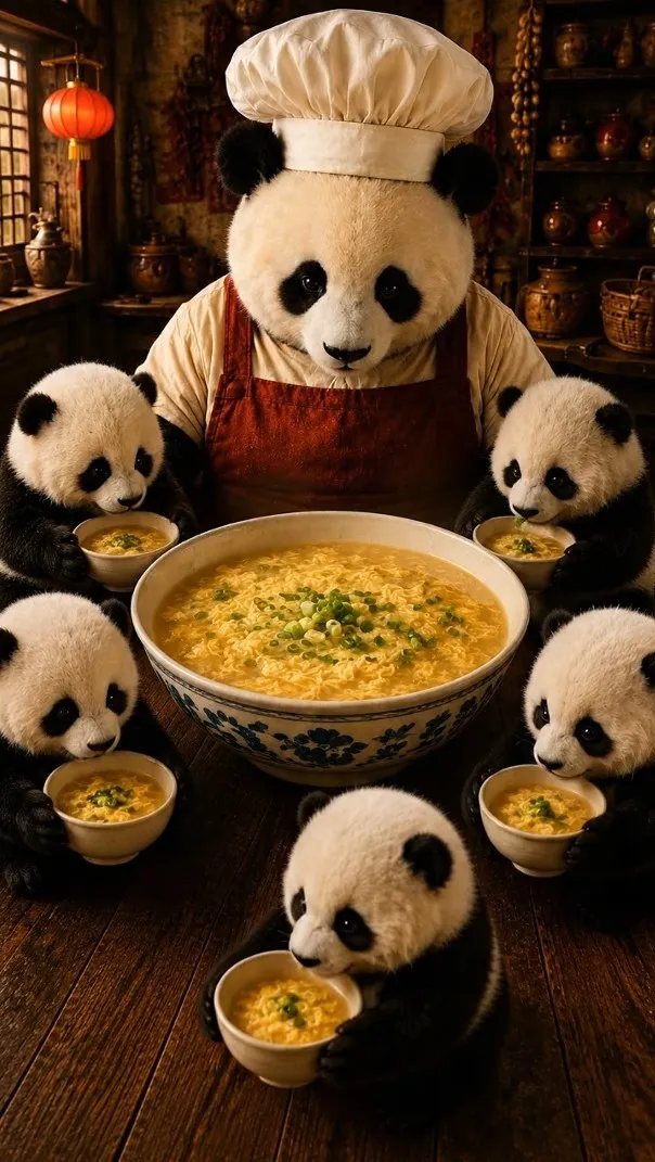 Chef Bao presenting Egg Drop Soup