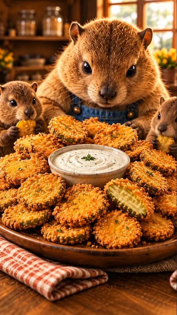 Chef Chubbs presenting Fried Pickles