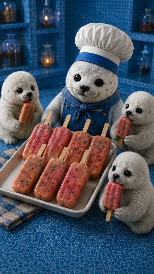 Chef Pluff presenting Fruit Pops