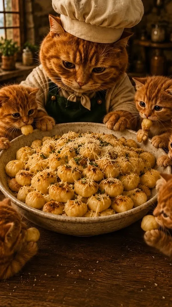Chef Basil presenting Gnocchi