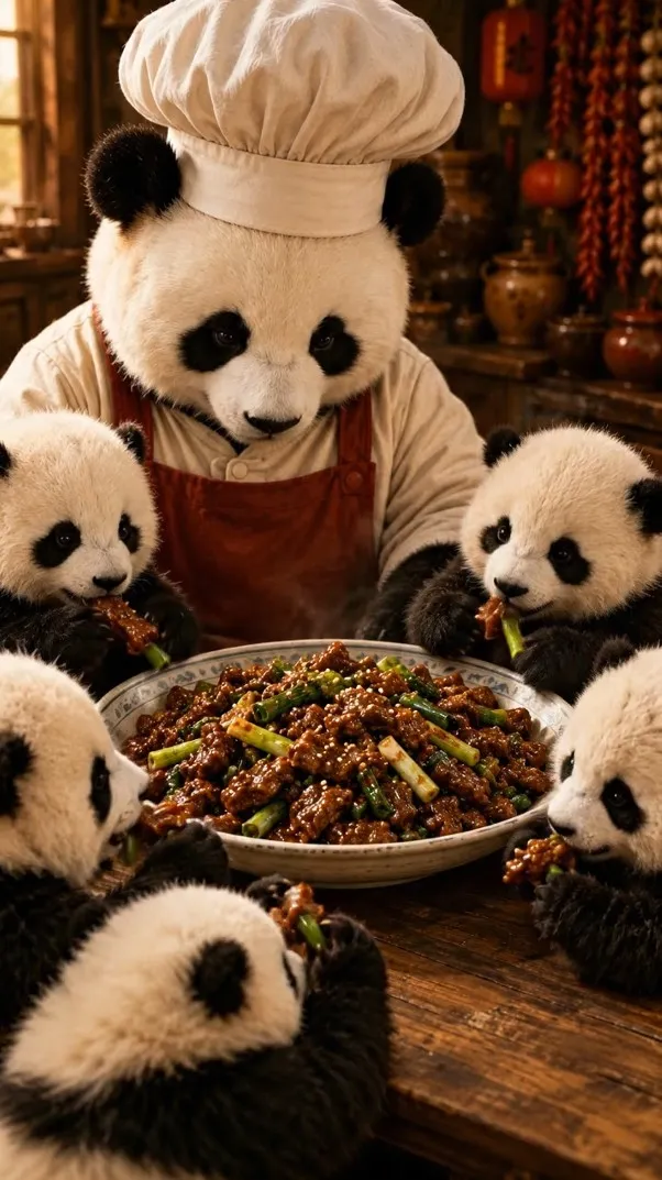 Chef Bao presenting Mongolian Beef