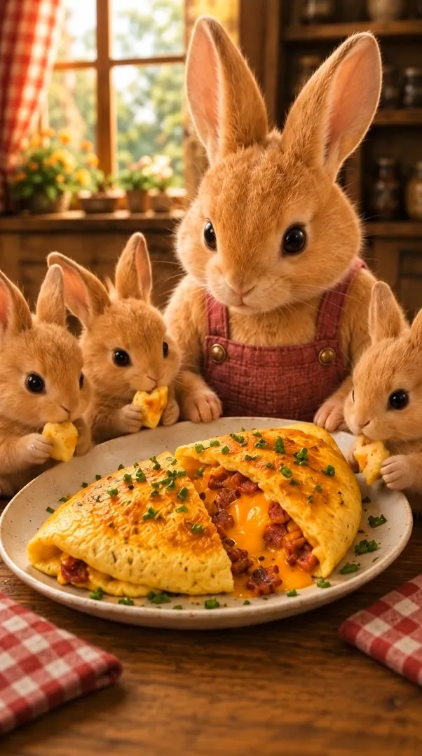 Chef BunBun presenting Omelet