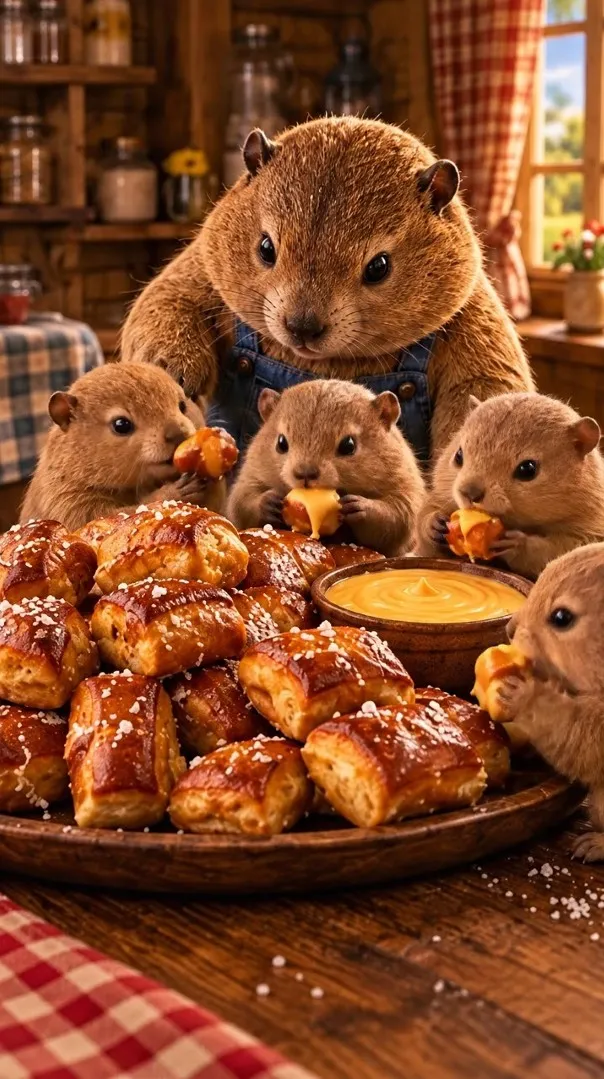 Chef Chubbs presenting Pretzel Bites