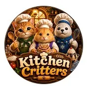 Kitchen Critters logo featuring three animal chefs