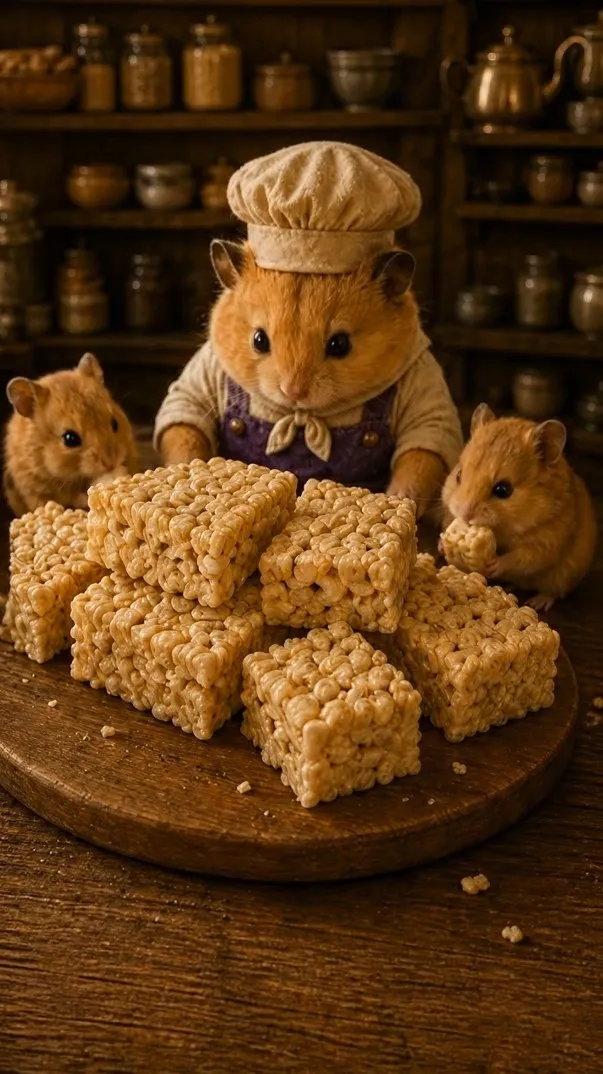 Chef Biscuit presenting Rice Krispie Treats